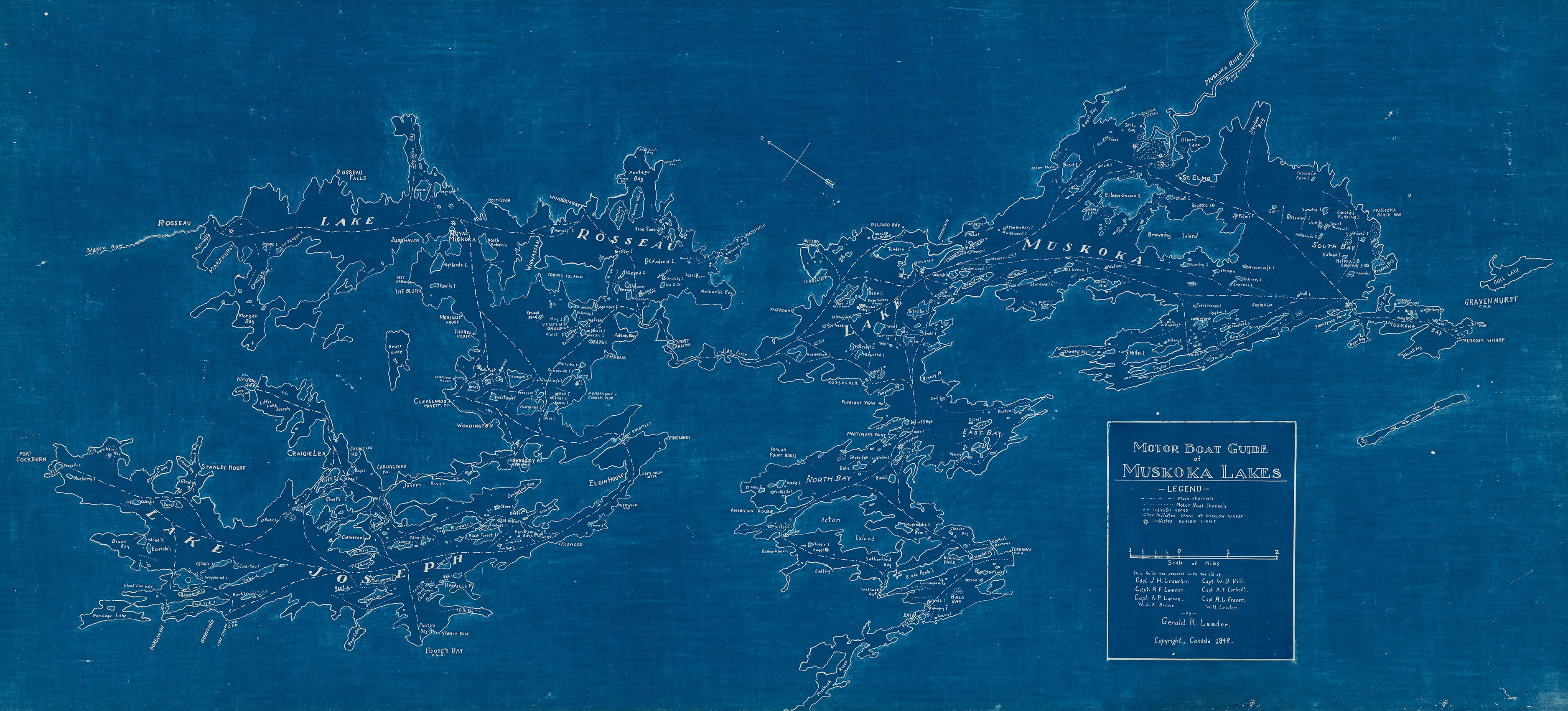 Muskoka Lakes Map - 1948 Motor Boat Guide – Grand Trunk Trading Muskoka Lakes Map - 1948 Motor Boat Guide – Grand Trunk Trading