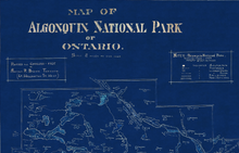 Algonquin Park - 1925 Blue Acetate Map