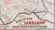 Algonquin National Park - 1912 Grand Trunk Railway Map