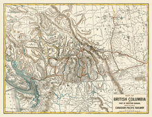 British Columbia - 1893 Canadian Pacific Railway Map