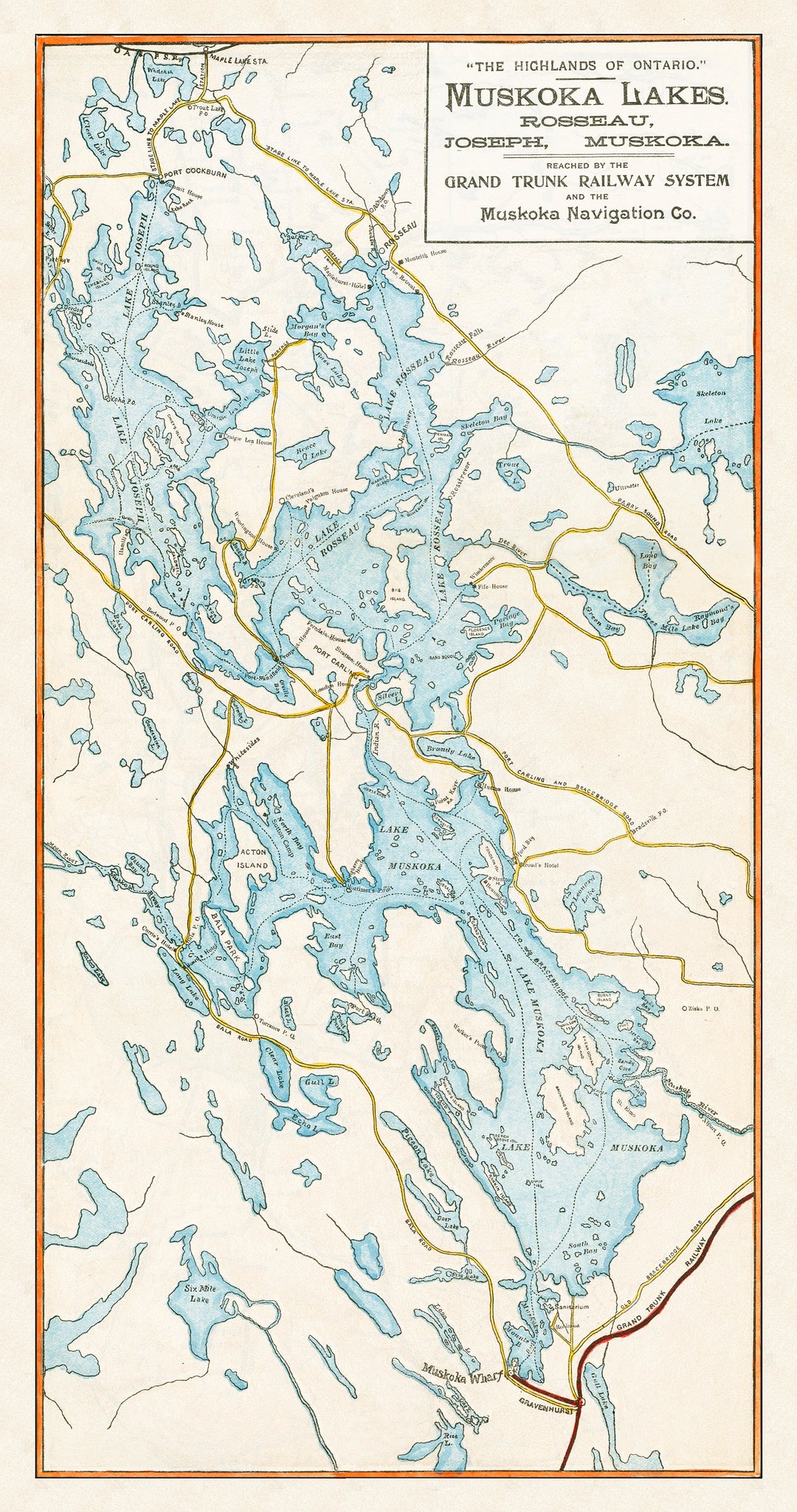 Muskoka + Rosseau + Joseph Fishing Map